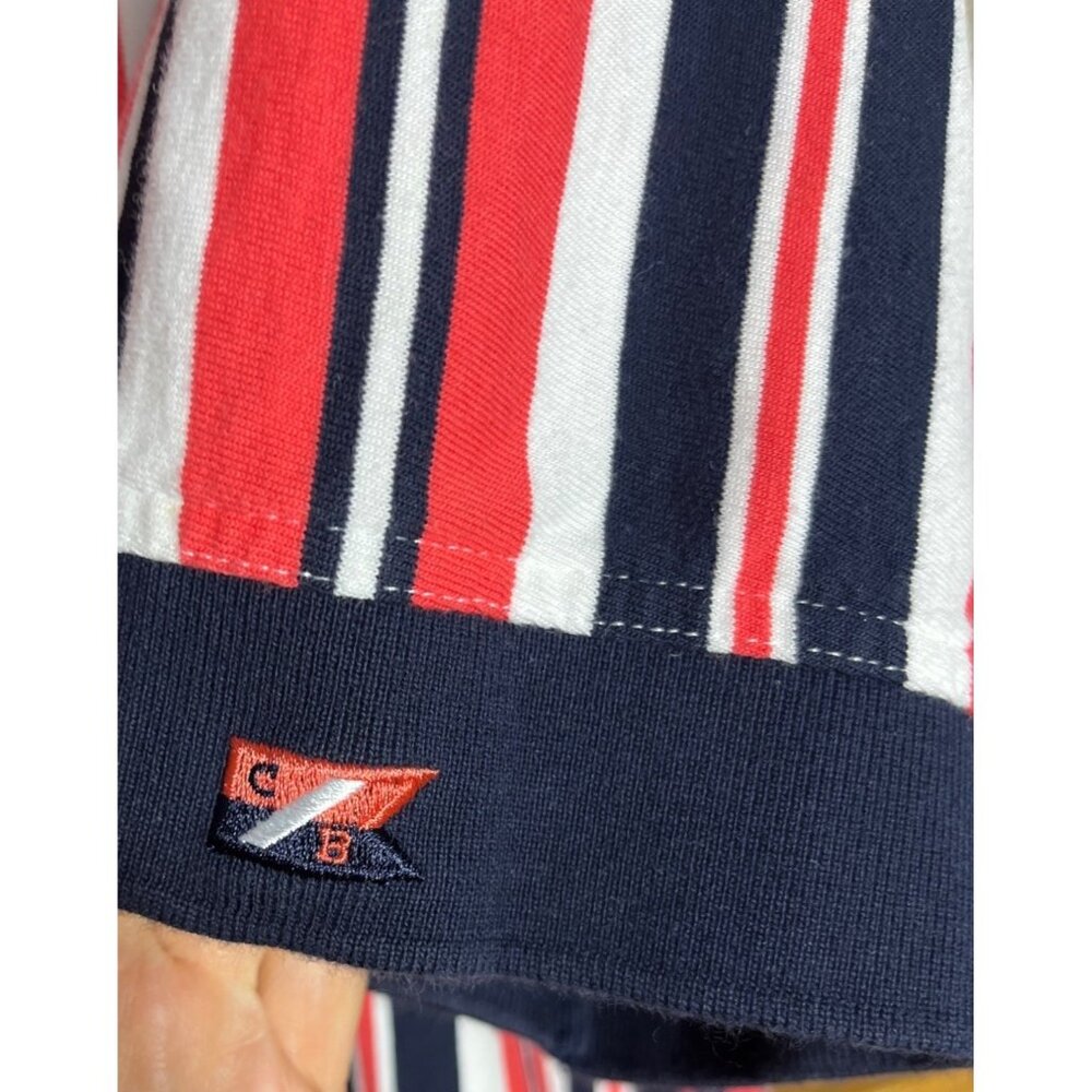 Cutter & Buck Golf Shirt Polo Cotton Summer Classic Tomato Red Striped Mens XLT - Picture 5 of 10